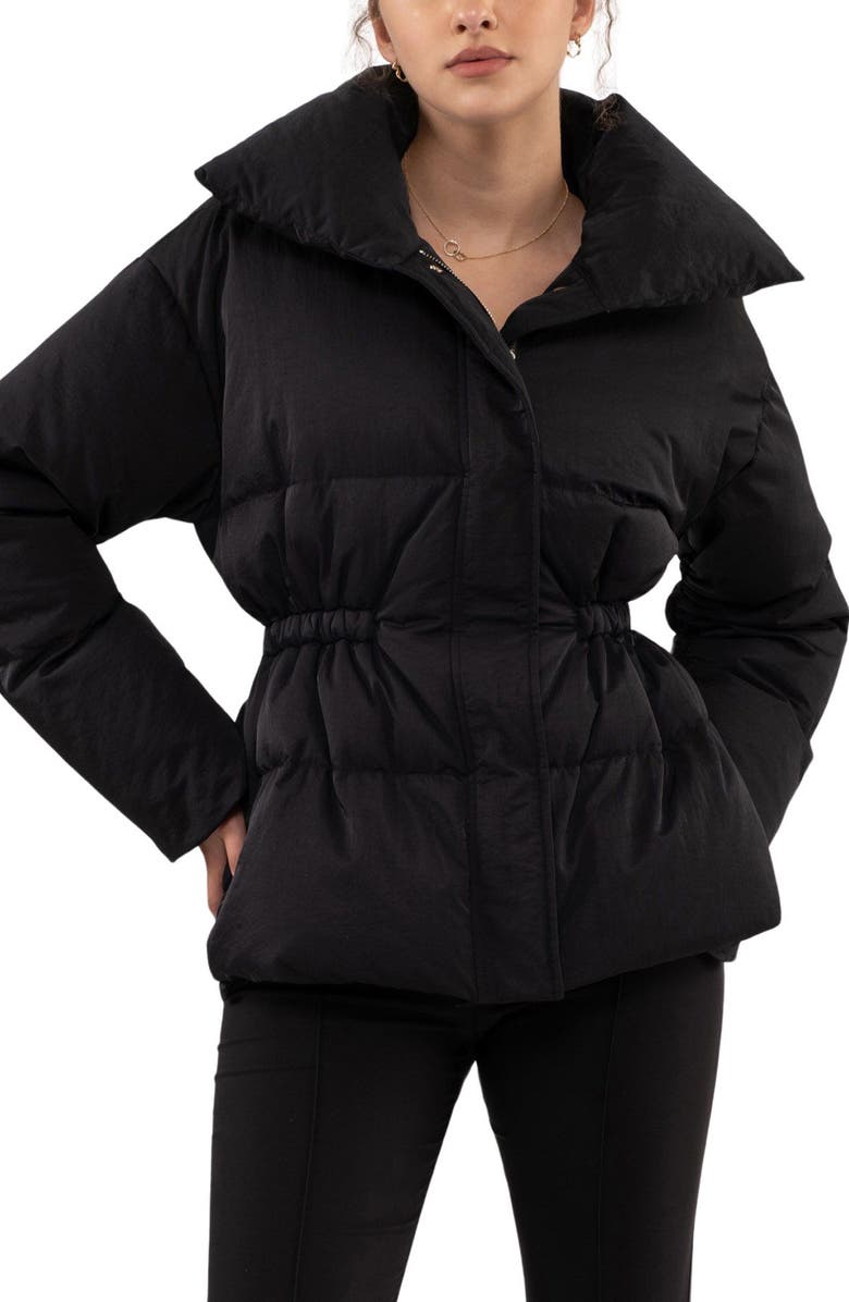 Blu Pepper Waist Puffer Jacket, Main, color,