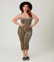Unique Vintage Plus Size 1950s Cropped Jumpsuit