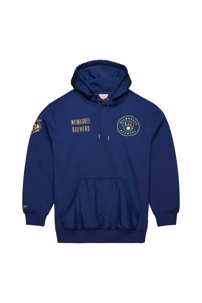 Men's Mitchell & Ness Navy Milwaukee Brewers Team OG 2.0 Current Logo Pullover Hoodie, Alternate, color, Navy