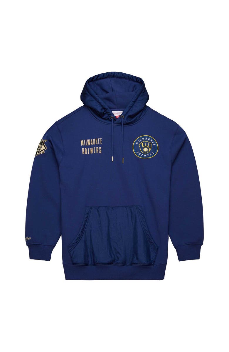 Mitchell & Ness Men's Mitchell & Ness Navy Milwaukee Brewers Team OG 2.0 Current Logo Pullover Hoodie, Alternate, color, Navy