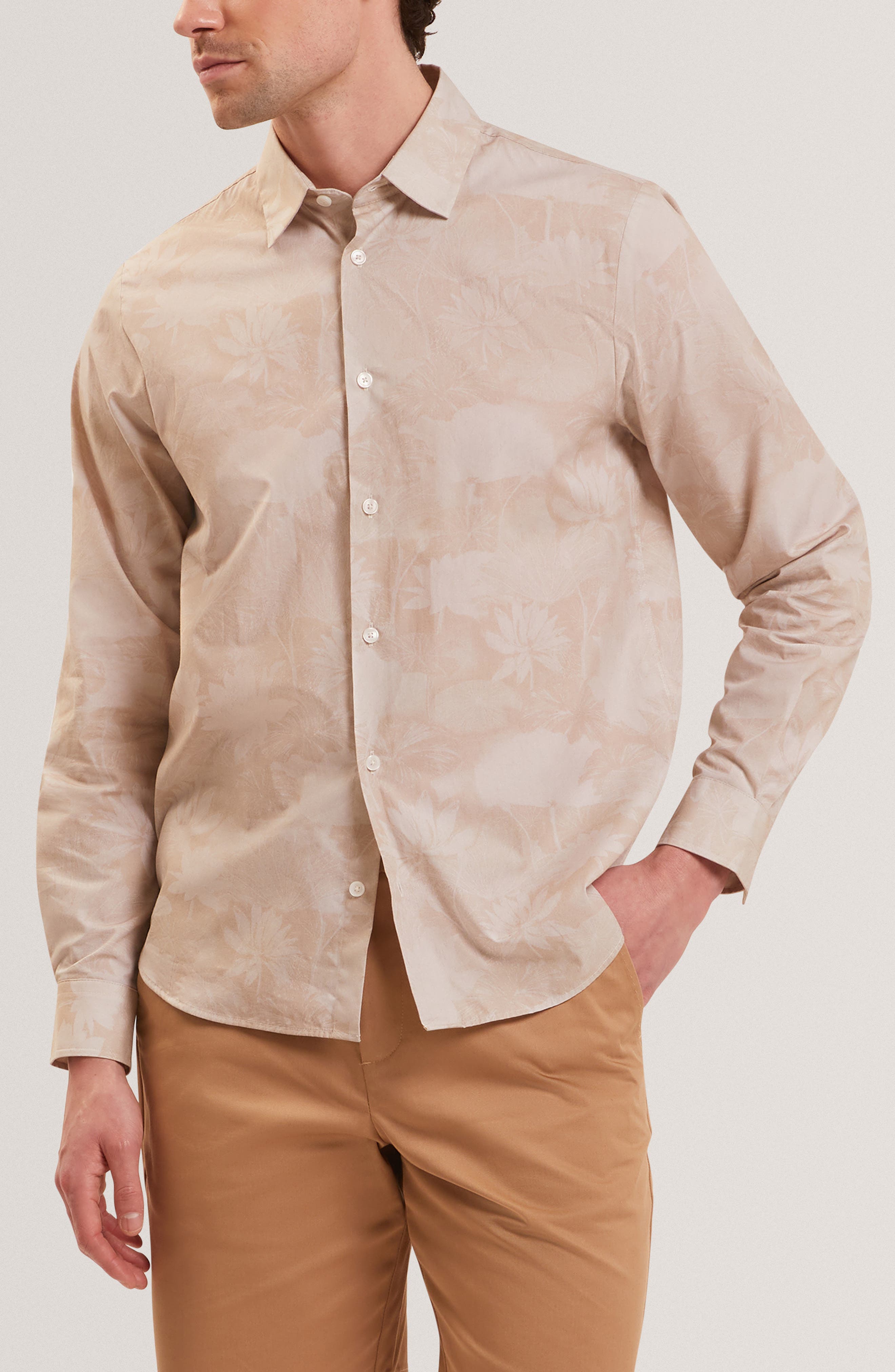 Ocania Regular Fit Floral Cotton Button-Up Shirt