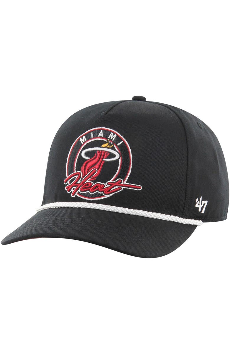 '47 Men's '47 Black Miami Heat Ring Tone Hitch Snapback, Main, color, 