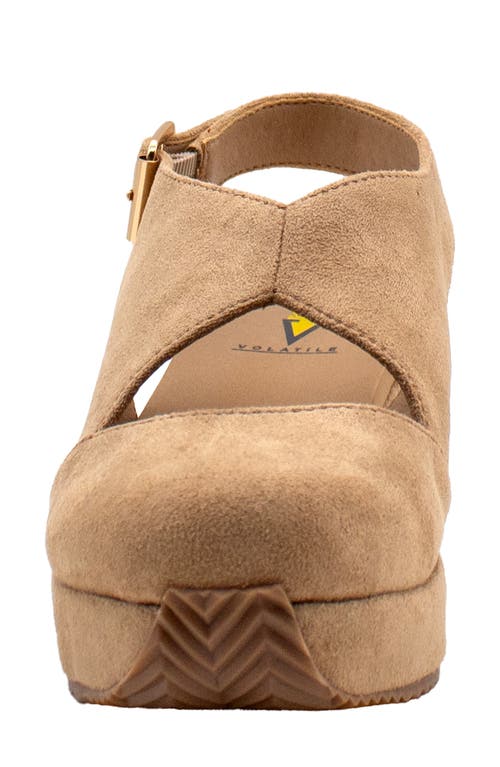 Volatile Aurora Platform Wedge Sandal In Brown