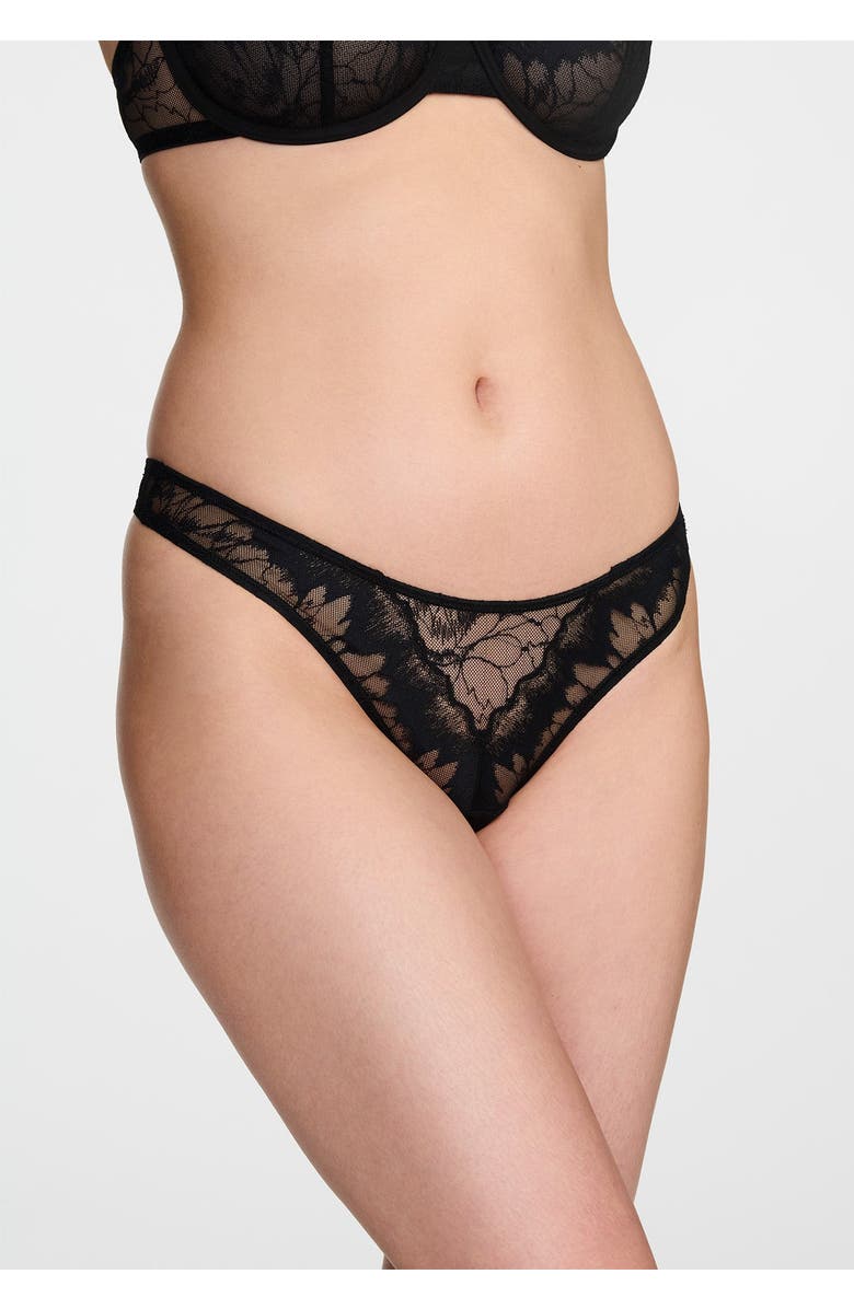 CUUP The Thong- Floral Lace, Alternate, color, Black