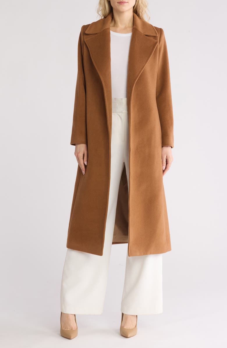 Fleurette Belted Wool Blend Coat, Alternate, color, 