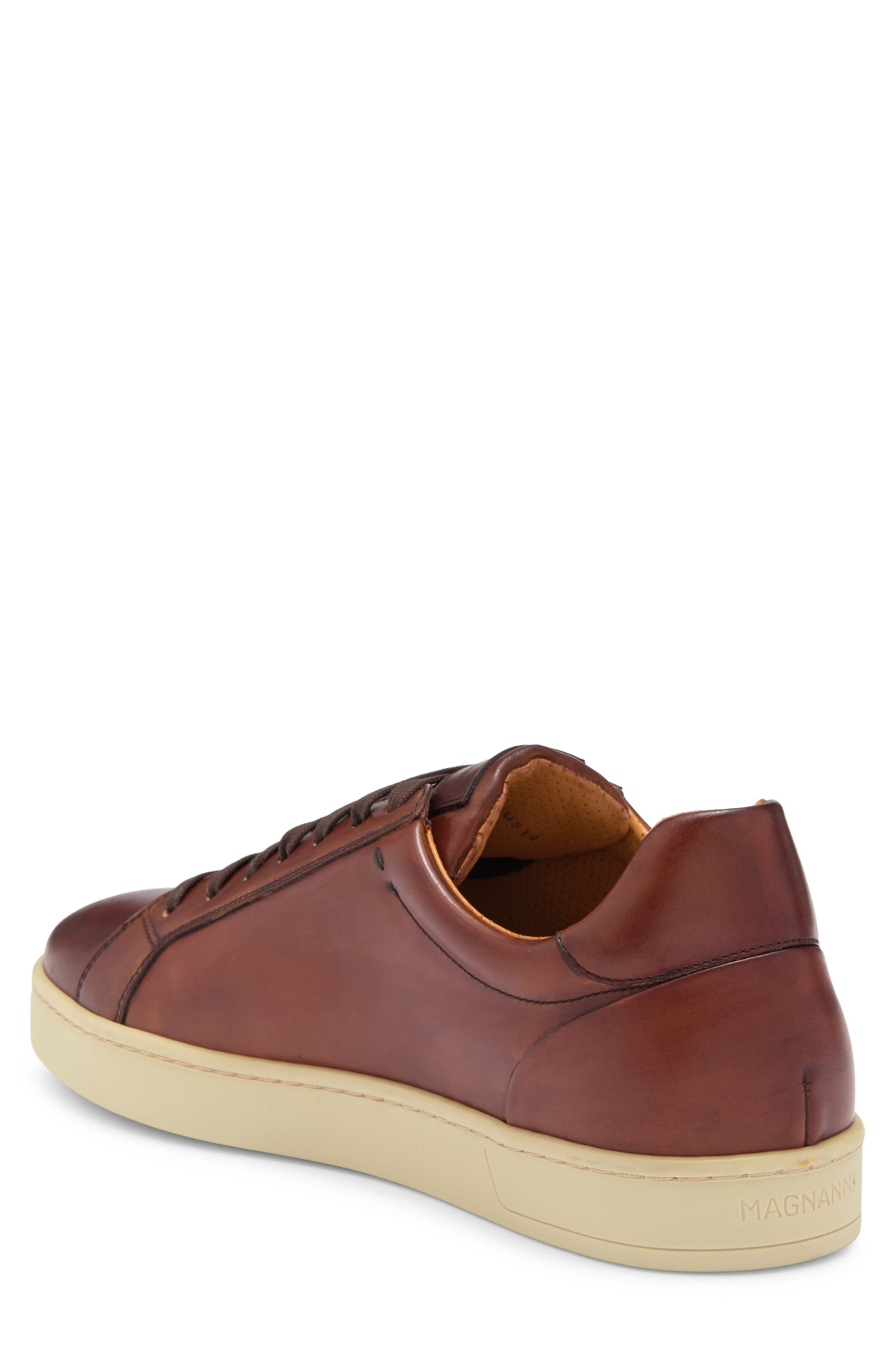 Leather Sneaker, Alternate, color, MID BROWN