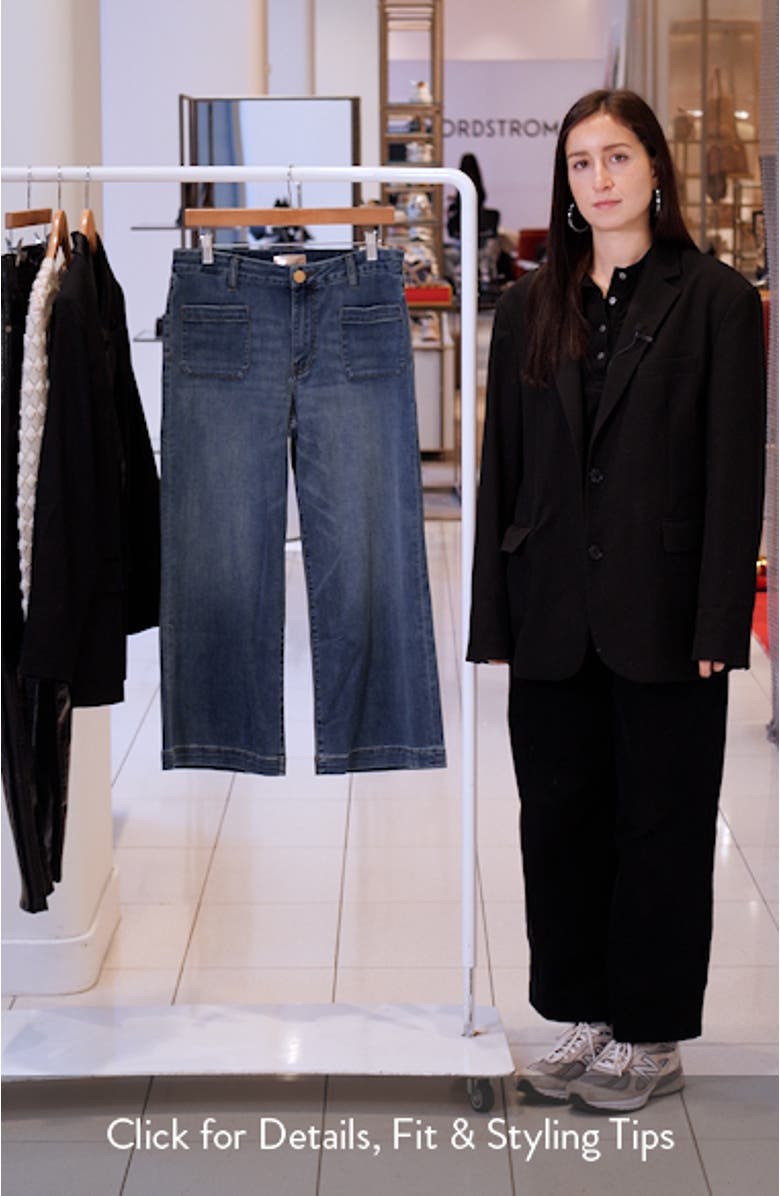 Meg Patch Pocket Mid Rise Wide Leg Jeans, sales video thumbnail