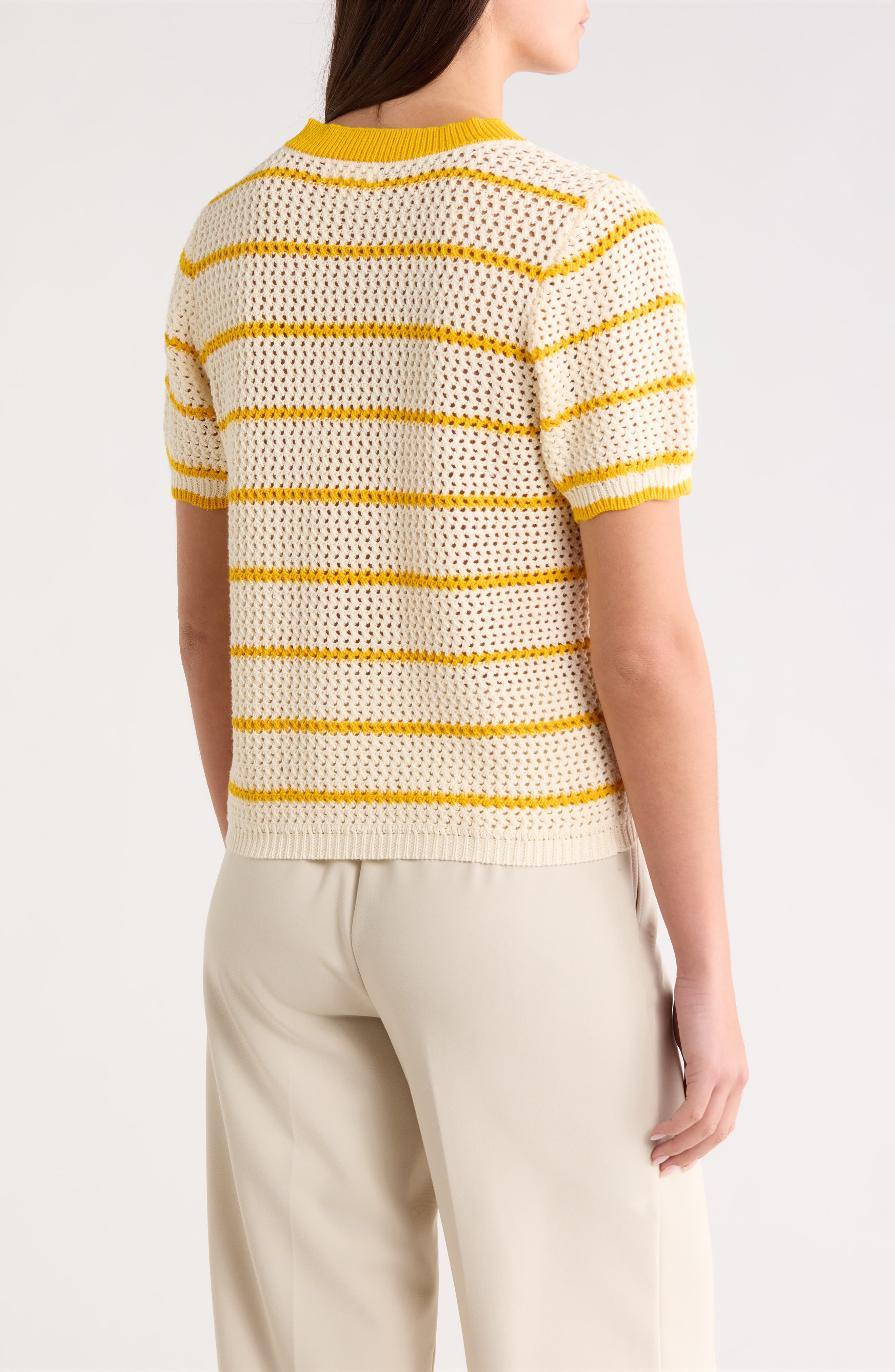 Dannah Stripe Open Knit Sweater - image 4
