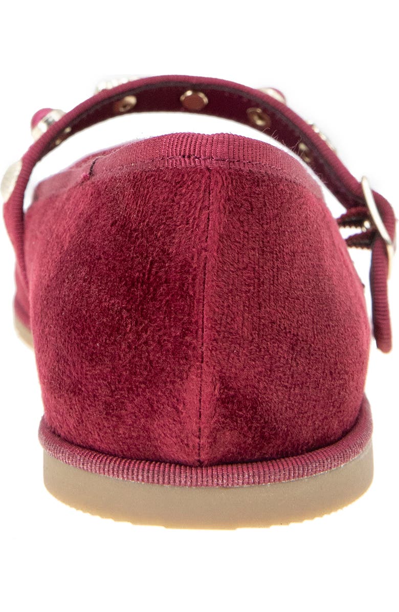 Reaction Kenneth Cole Elda Embellished Mary Jane Flat, Alternate, color, Dark Red Velvet
