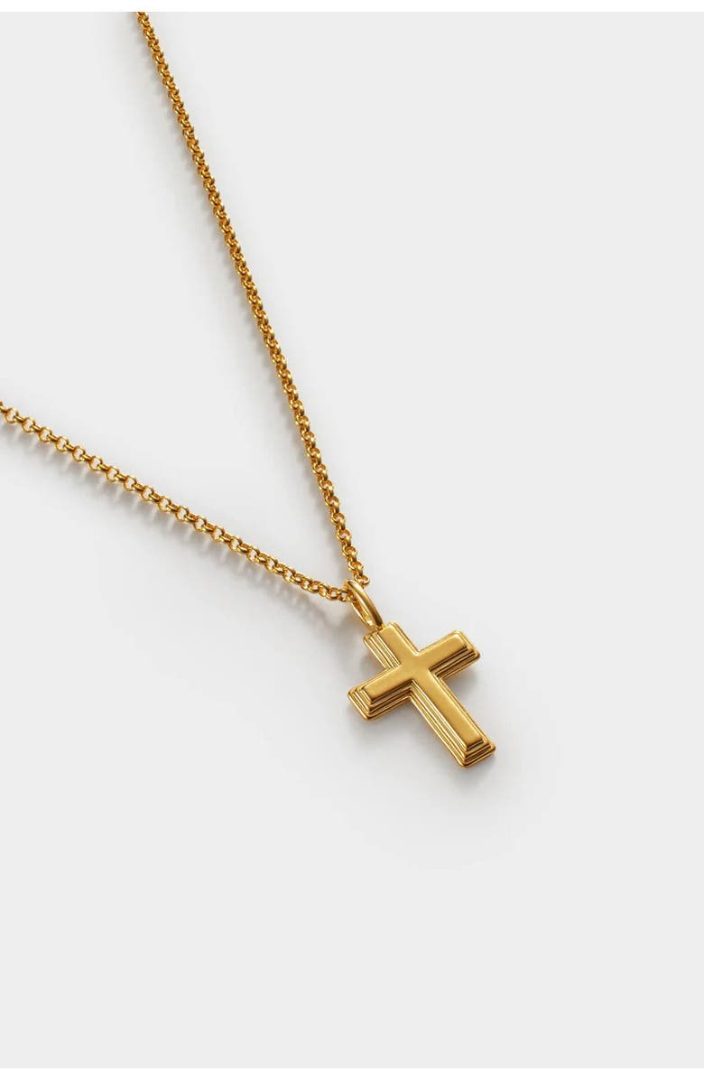 Katie Loxton Cross Waterproof Gold Necklace, Alternate, color, Gold