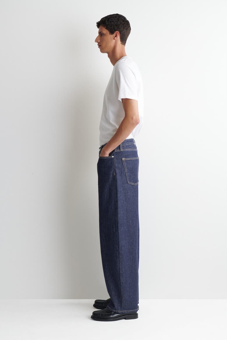 Mallow Relaxed-fit Barrel-leg Jeans, Alternate, color, DARK BLUE