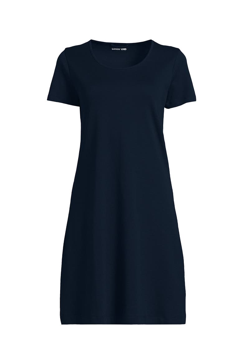 Cotton Short Sleeve Knee Length Nightgown, Alternate, color, Radiant Navy