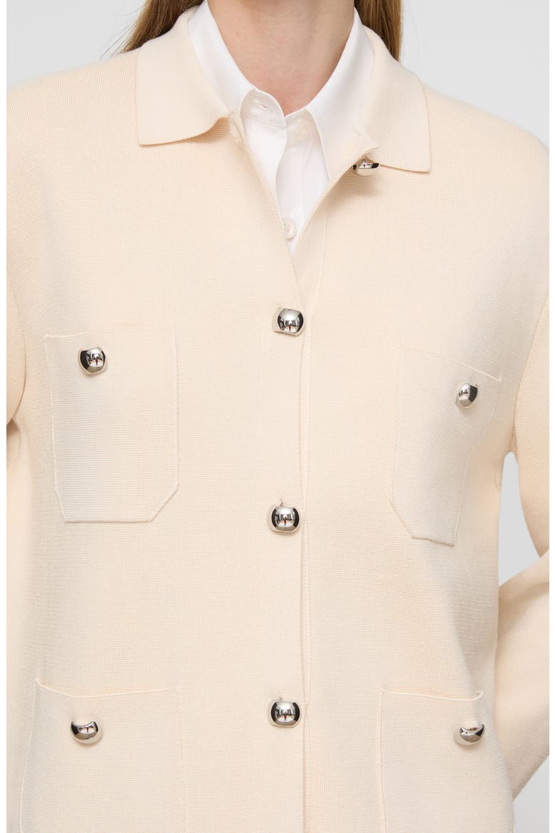 Matte Crepe Shirt Jacket, Alternate, color, ECRU