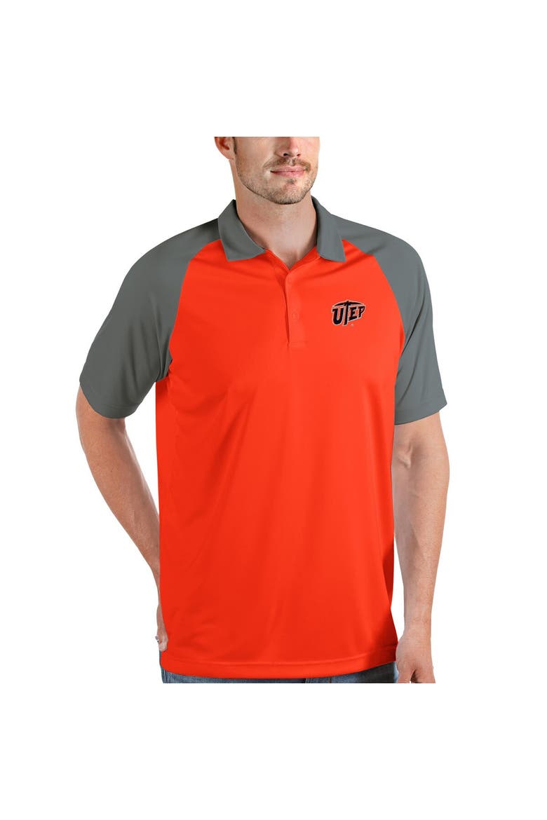 Men's Antigua Orange/Steel UTEP Miners Nova Polo, Main, color, Orange