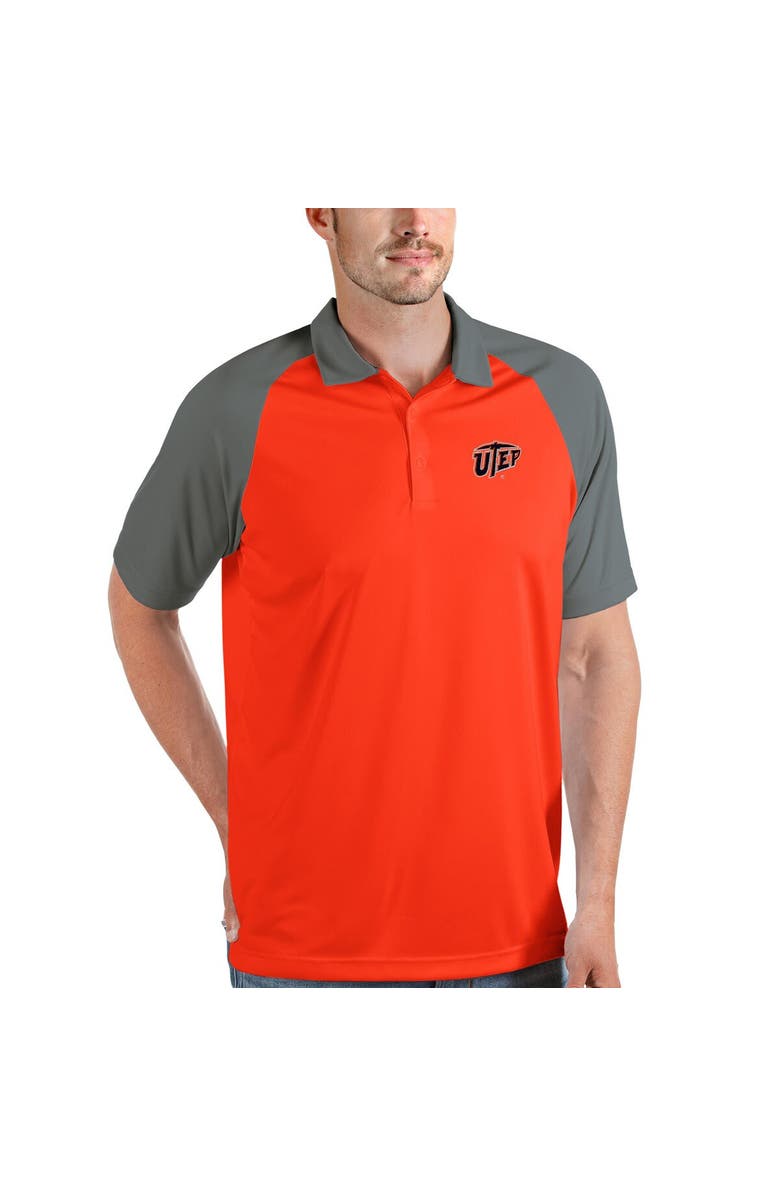 ANTIGUA Men's Antigua Orange/Steel UTEP Miners Nova Polo, Main, color, 