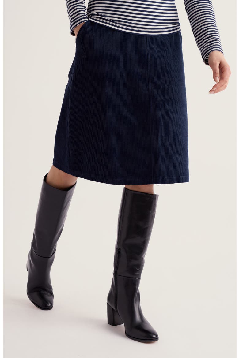 Dovetail Organic Cotton Corduroy Skirt, Main, color, MARITIME