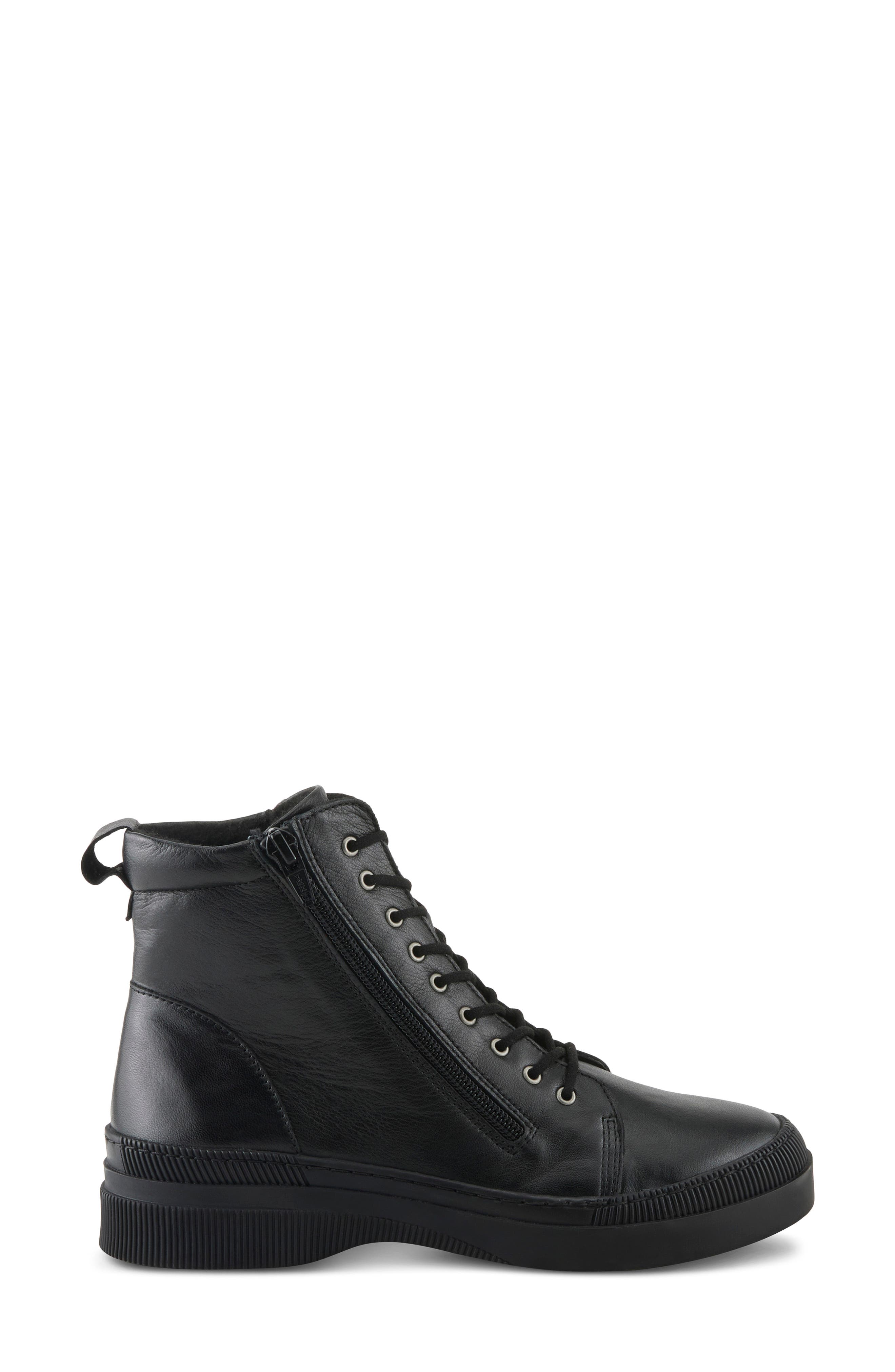 Spring Step Leather Combat Boot, Alternate, color, 
