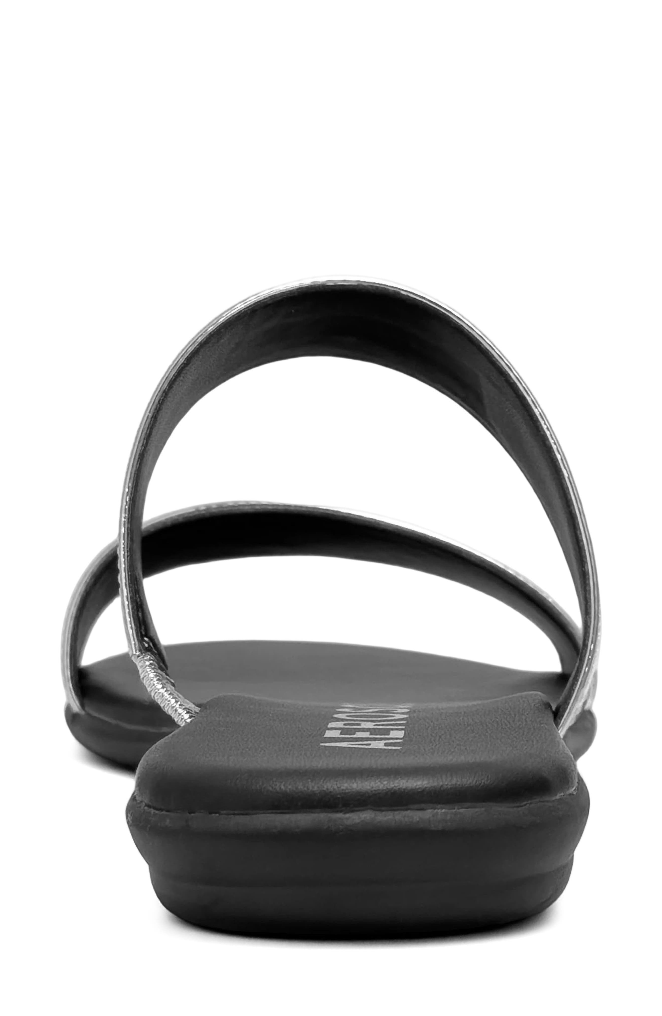 Aerosoles Concetta Two-Strap Sandal, Alternate, color, Silver Fx Mirror Metallic