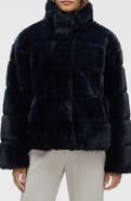 NVLT Eva Wide Stripe Faux Fur Jacket