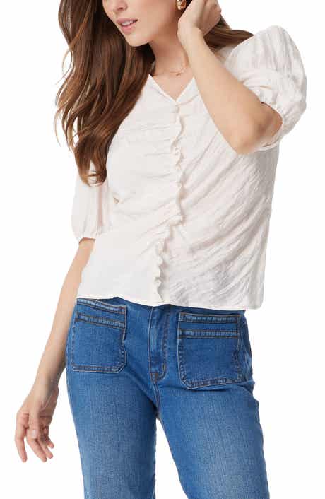 Sam Edelman Dakota Shirred Puff Sleeve Top