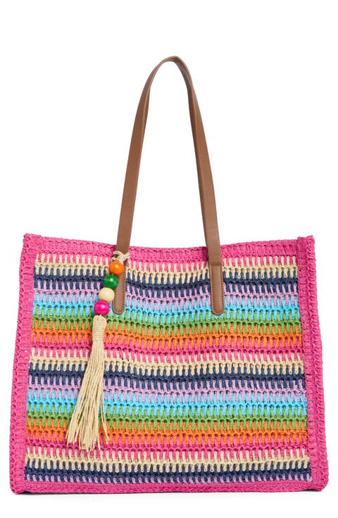 Citrine Woven Straw Tote