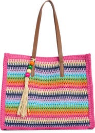 Dolce Vita Citrine Woven Straw Tote