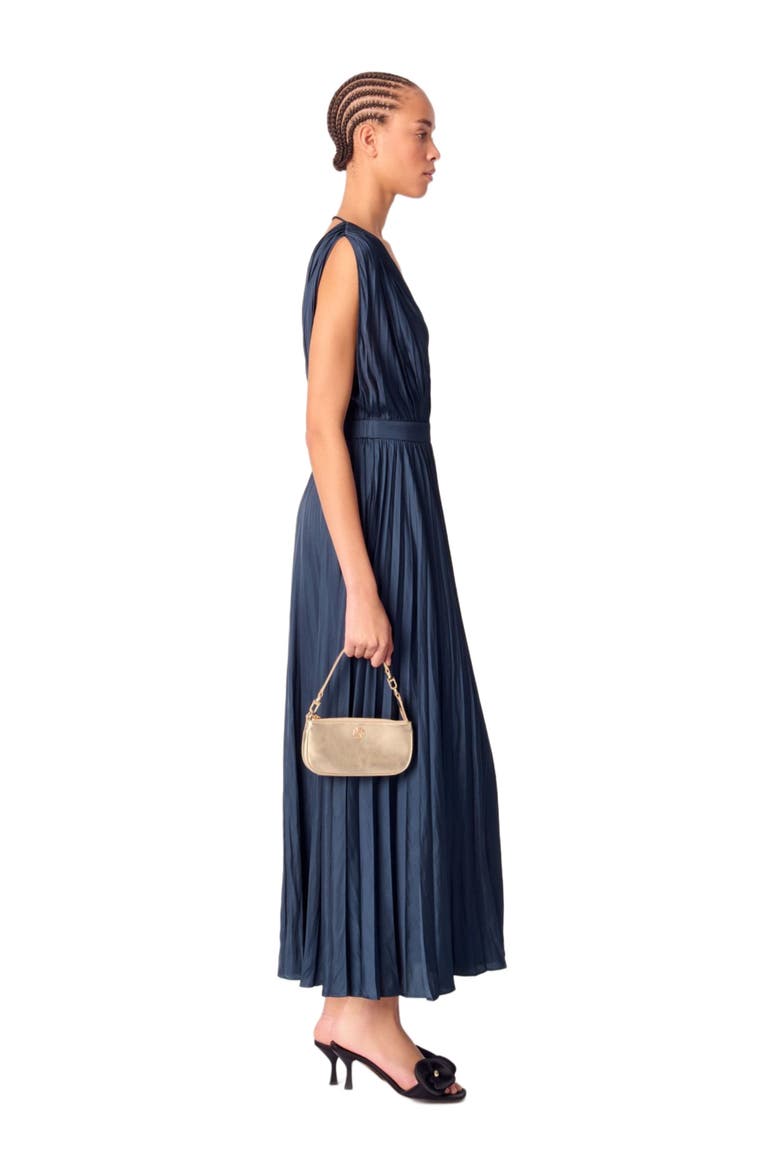 Pleated maxi dress, Alternate, color, Navy