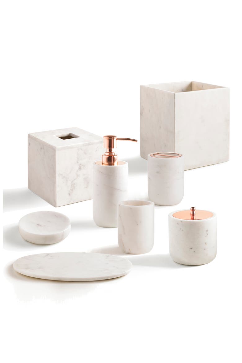 Pietra Wastebasket, Alternate, color, CALACATTA MARBLE