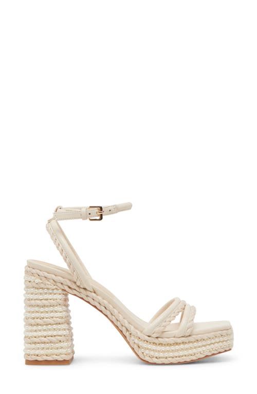 Dolce Vita Agnes Ankle Strap Platform Sandal In Bone Leather