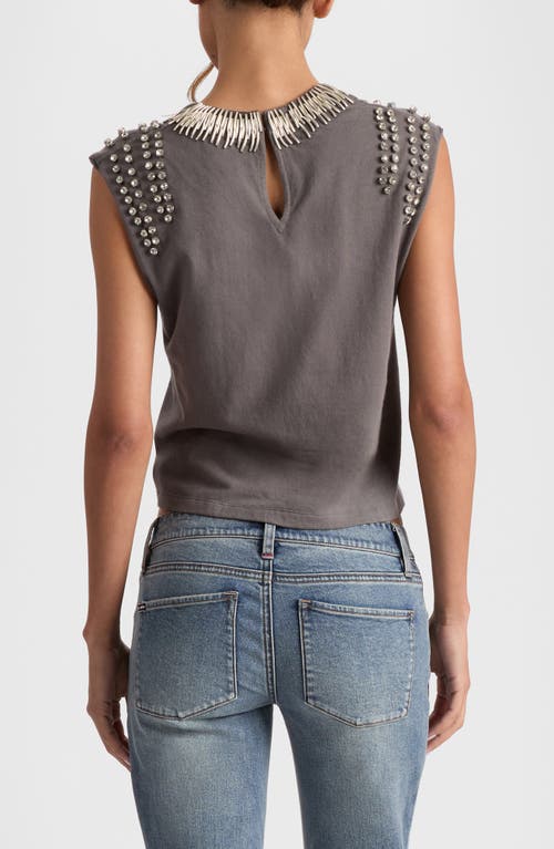 Alice And Olivia Micah Embellished Muscle Tee In Multi