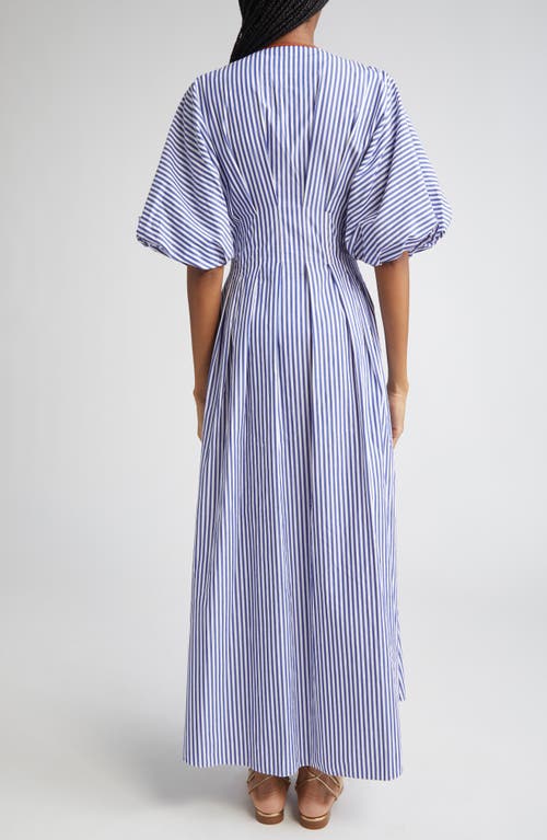 Johanna Ortiz Endless Spring Tie Front Cotton Dress In Blue