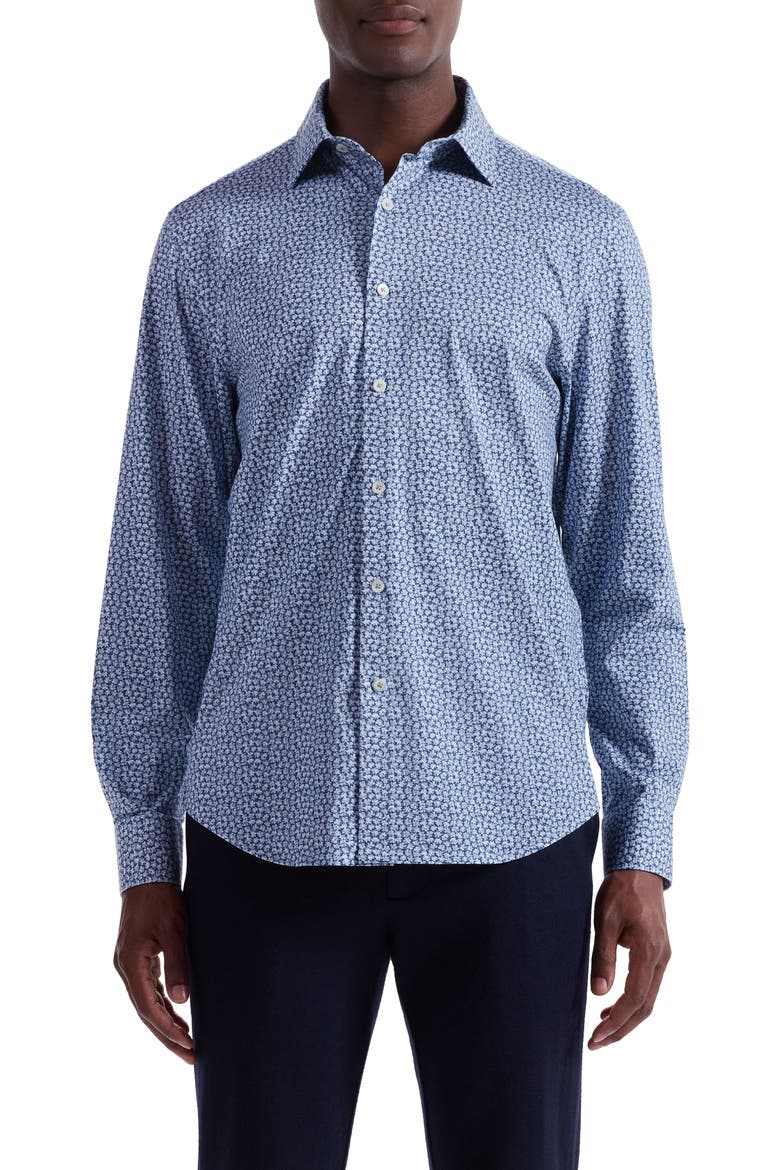 James OoohCotton® Floral Button-Up Shirt, Main, color, KHAKI