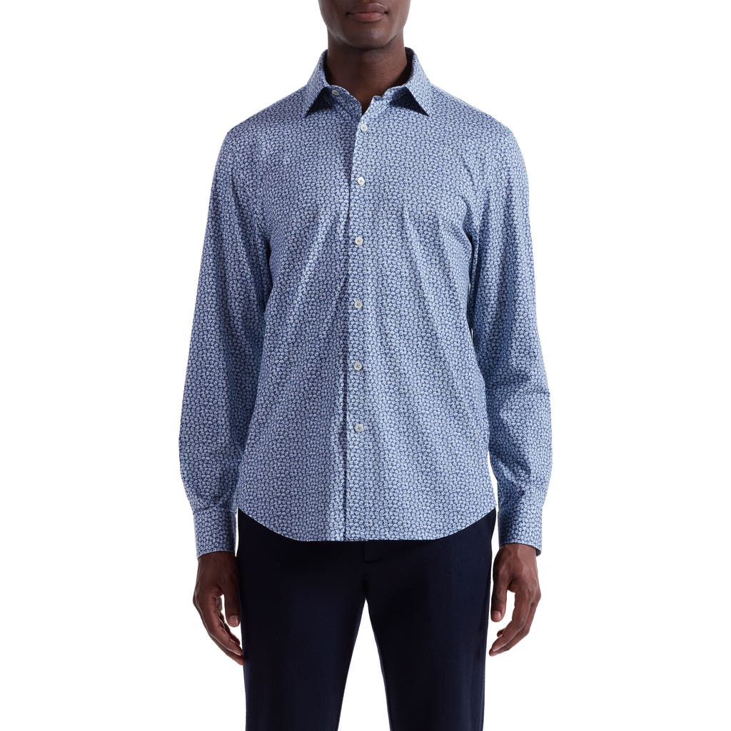 Bugatchi James Ooohcotton® Floral Button-up Shirt In Blue