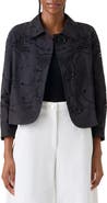 Akris punto Flower Eyelet Cotton Poplin Crop Jacket
