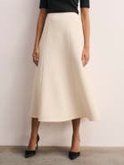 The Fold Ellingham High Waisted A-Line Midi Skirt