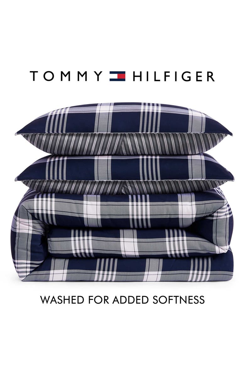 Tommy Hilfiger Huntington Plaid Comforter & Shams Set, Alternate, color, Navy Blue