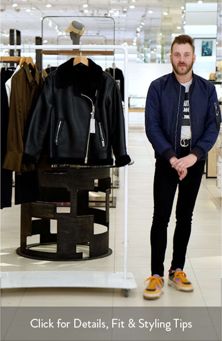 Faux Leather & Faux Shearling Moto Jacket, sales video thumbnail