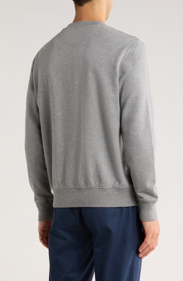 Brooks Brothers Plaid Golden Fleece Crewneck Pullover, Alternate, color, Heather Grey