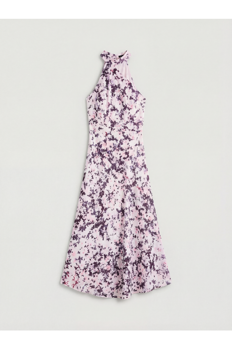 Scarf Tie Asymmetric Maxi Dress, Alternate, color, Multi
