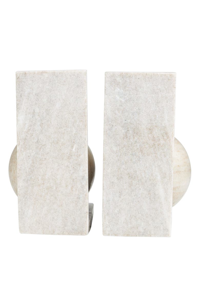 VIVIAN LUNE HOME Orb Marble Bookends, Alternate, color, Beige
