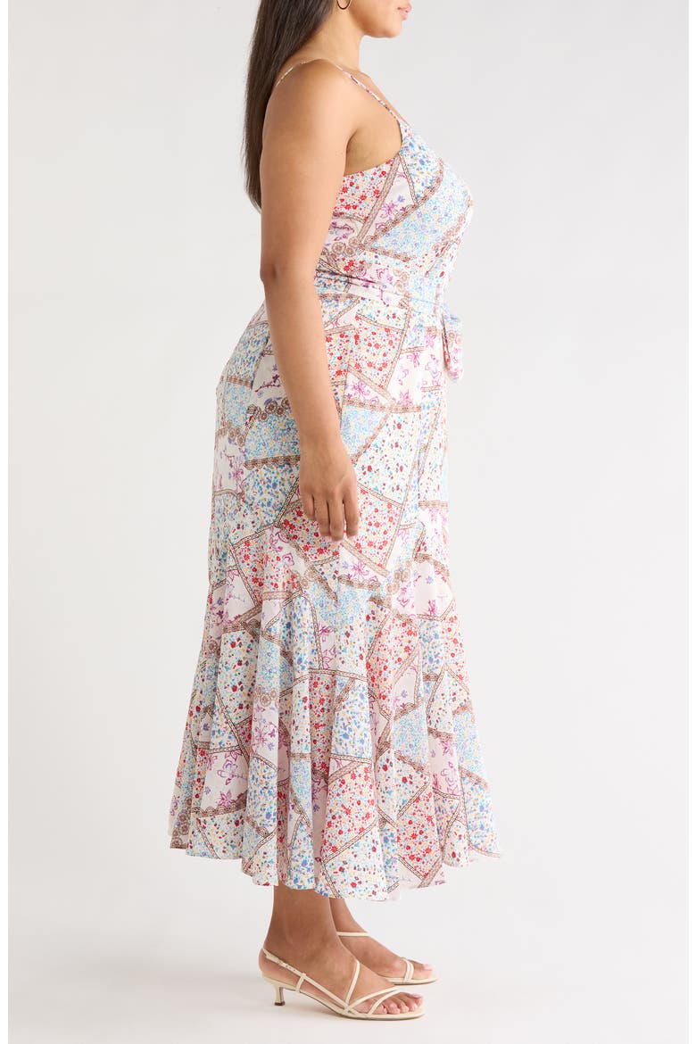 Minzi Floral Print Pleated Sleeveless Midi Dress, Alternate, color, LAVENDER-MULTI