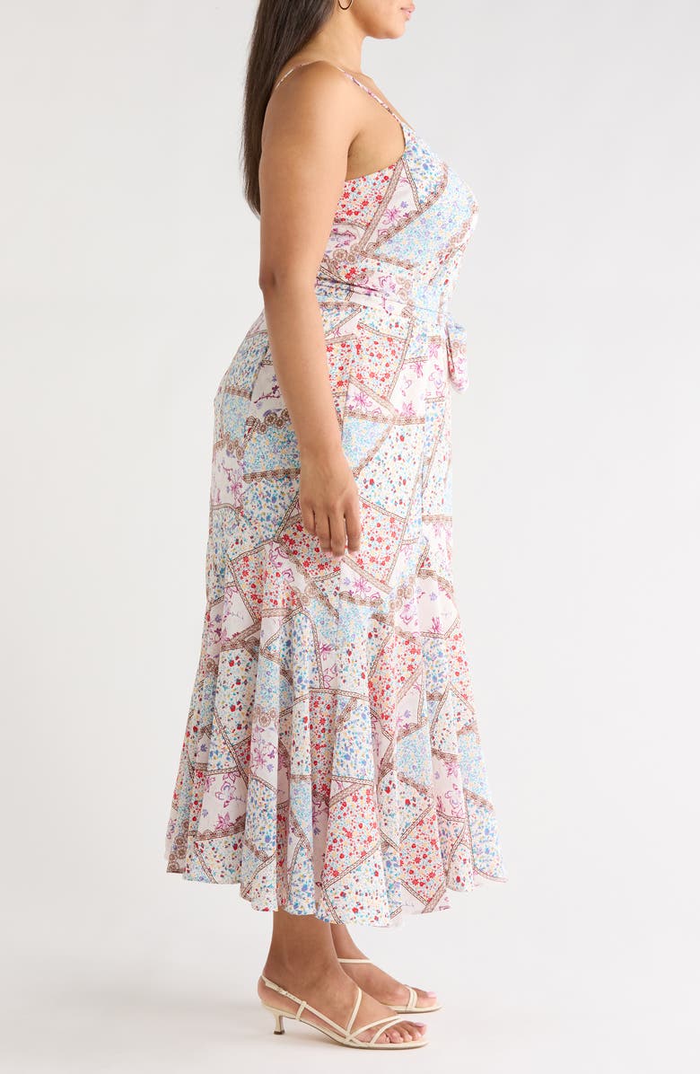 SUGARLIPS Minzi Floral Print Pleated Sleeveless Midi Dress, Alternate, color, Lavender-Multi