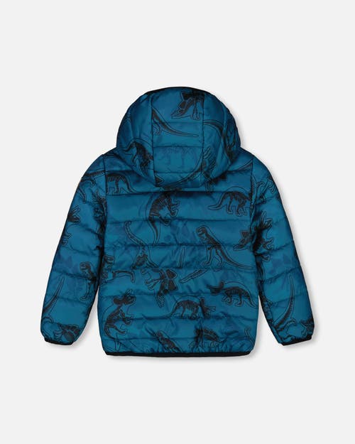 Deux Par Deux Baby Boy's Printed Quilted Mid-season Jacket Blue And Gray In Blue And Gray