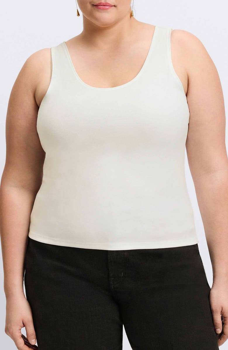 Foxcroft Georgia Crepe Knit Tank, Main, color, Ecru