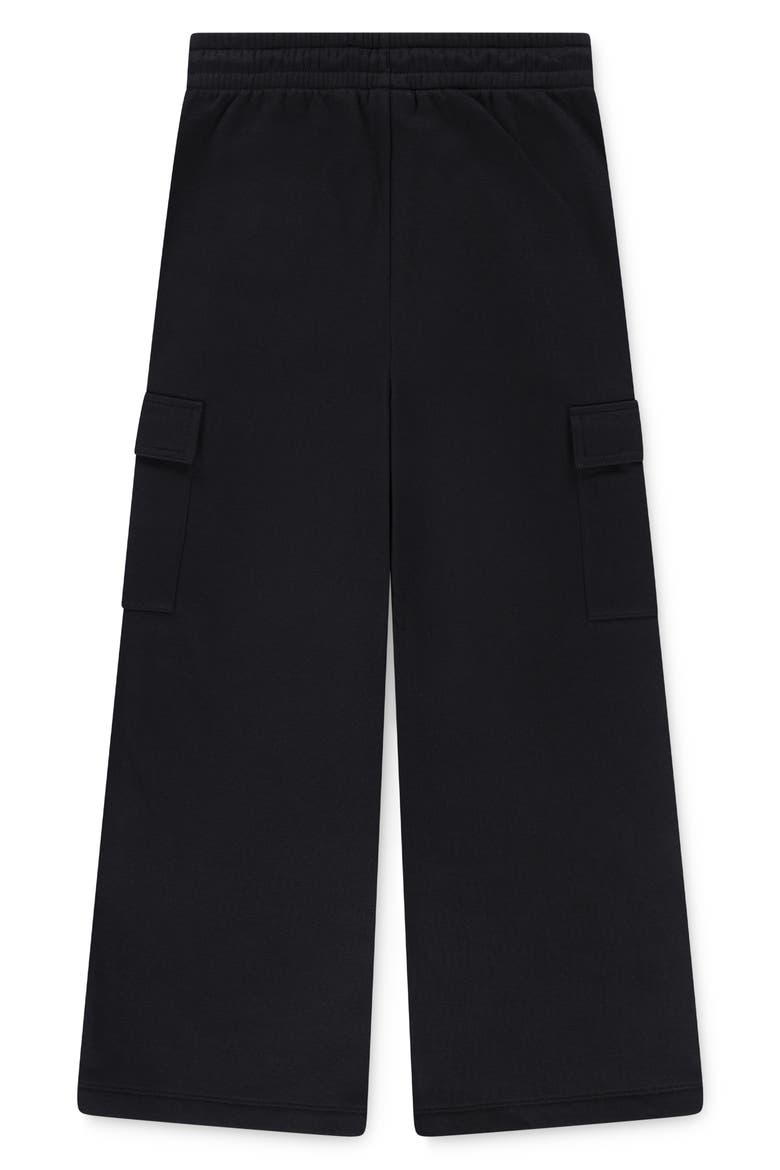 Kids' Y2K Fleece Cargo Joggers, Alternate, color, BLACK