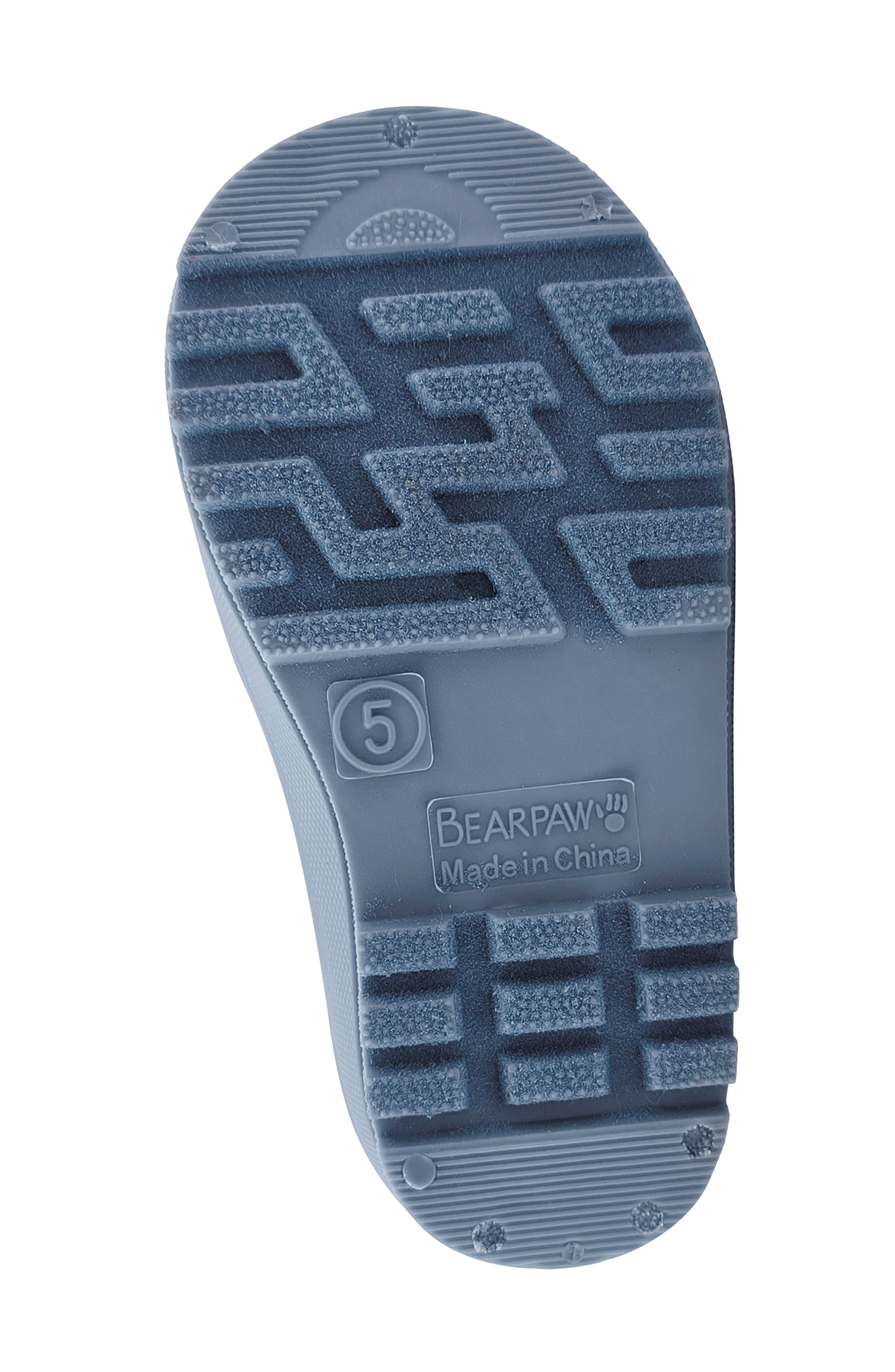 BEARPAW Kids' Shortie Rain Boot with Faux Fur Lining, Alternate, color, Slate