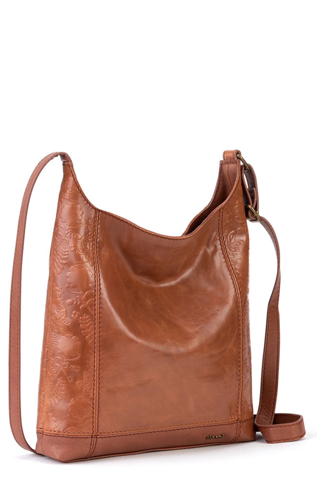 De Young Crossbody Bag, Alternate, color, TOBACCO FLORAL EMBOSSED