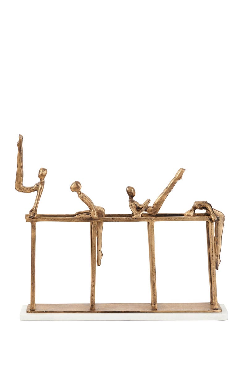 WILLOW ROW Goldtone Metal Modern People Sculpture, Main, color, 