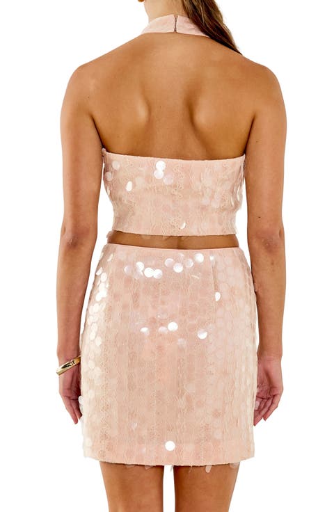 Sequin Fitted Halter Top