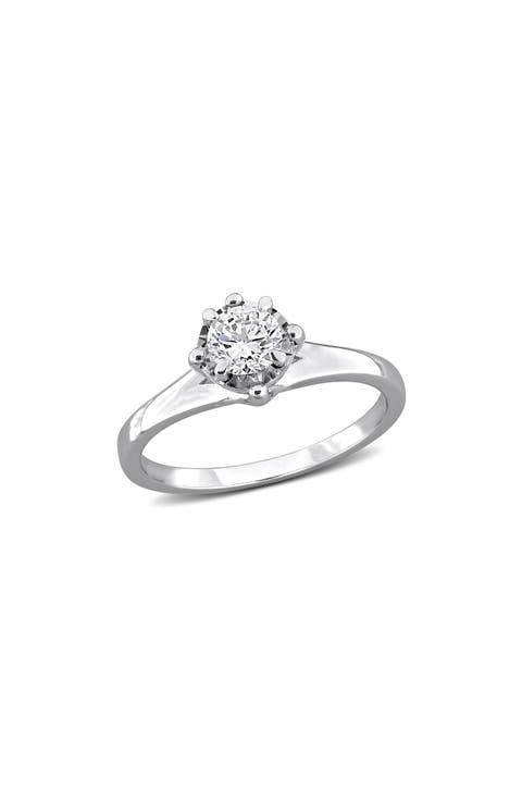 Round Lab Grown Diamond Solitaire Ring
